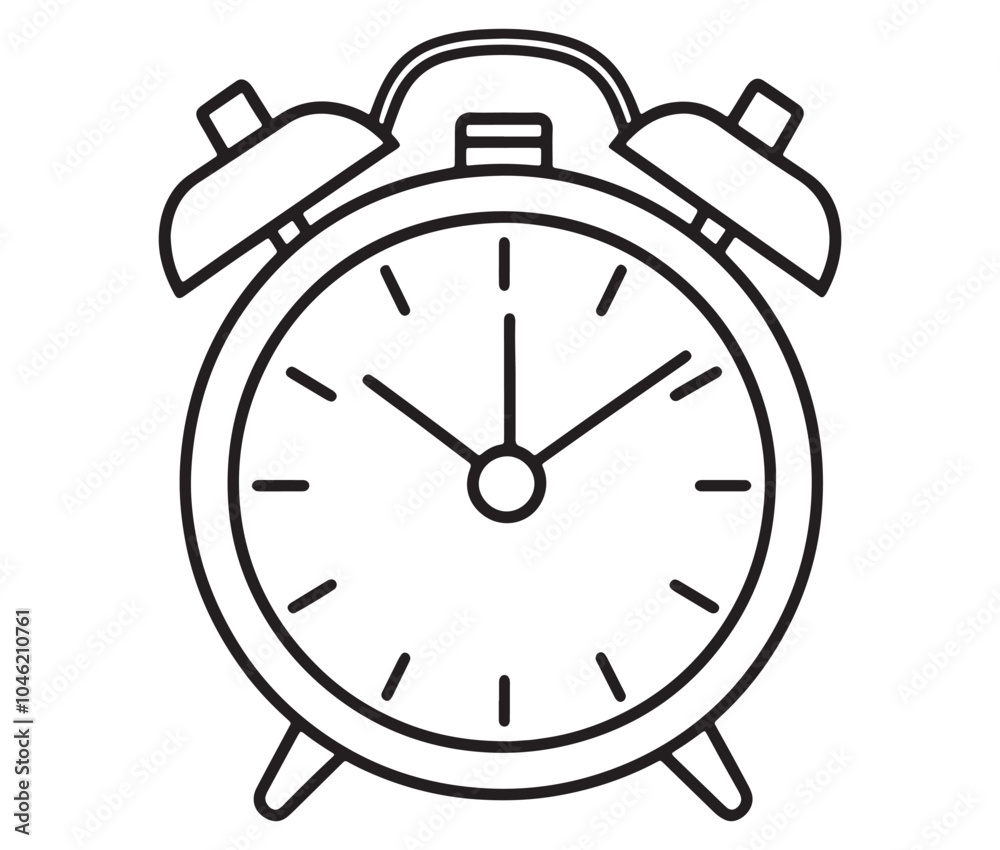 Alarm clock isolated on white. Alarm clock icon Alarm clock isolated on white. Alarm clock icon