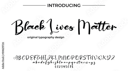 Black Lives Matter Font Stylish brush painted an uppercase vector letters, alphabet, typeface