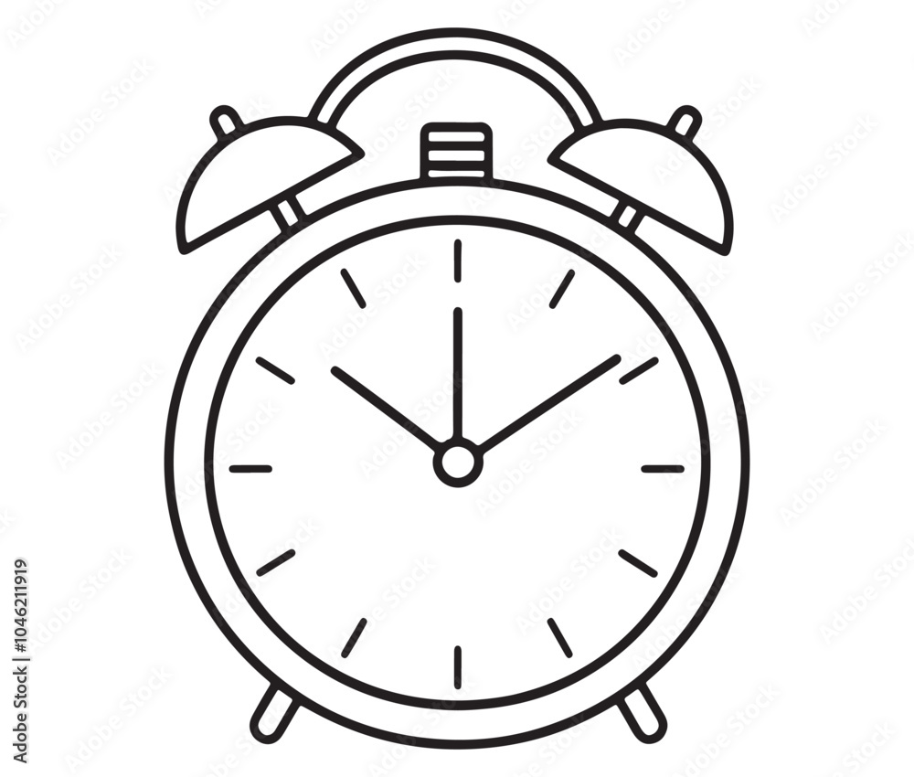 Alarm clock isolated on white. Alarm clock icon Alarm clock isolated on white. Alarm clock icon