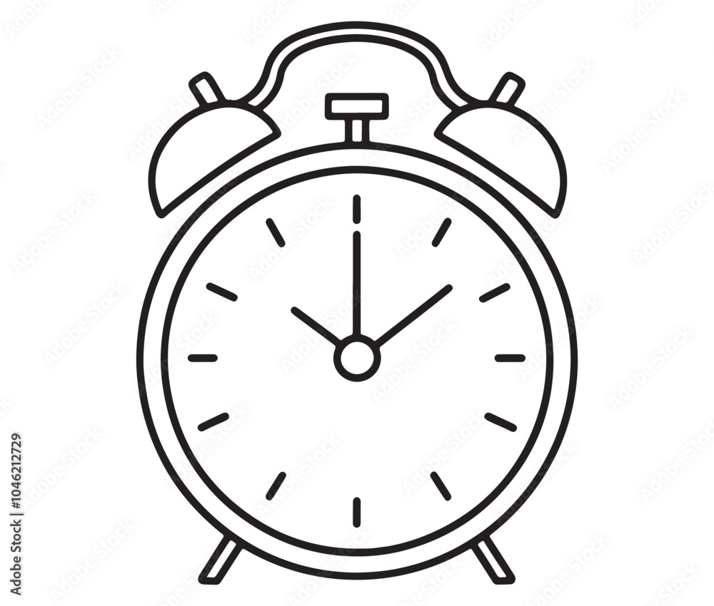 Alarm clock isolated on white. Alarm clock icon Alarm clock isolated on white. Alarm clock icon