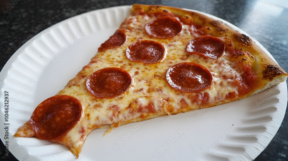 A slice of pepperoni pizza, with gooey cheese and a crispy crust.
A slice of pepperoni pizza, with gooey cheese and a crispy crust.