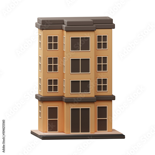 3d illustration of a hotel building