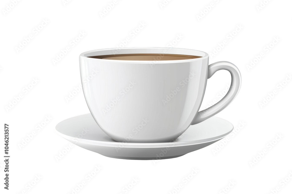 White Ceramic Coffee Mug with Saucer White Ceramic Coffee Mug with Saucer
