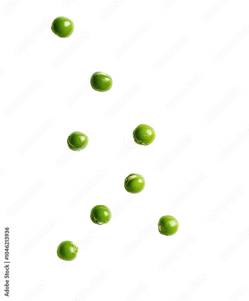 Green peas falling on transparent background Green peas falling on transparent background
