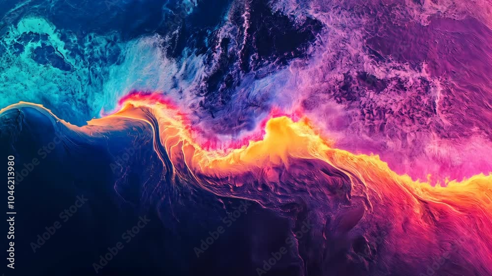 Dynamic heatmap of a river delta, showing temperature gradients in the ...