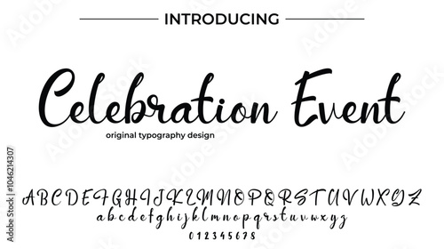 Celebration Event Font Stylish brush painted an uppercase vector letters, alphabet, typeface