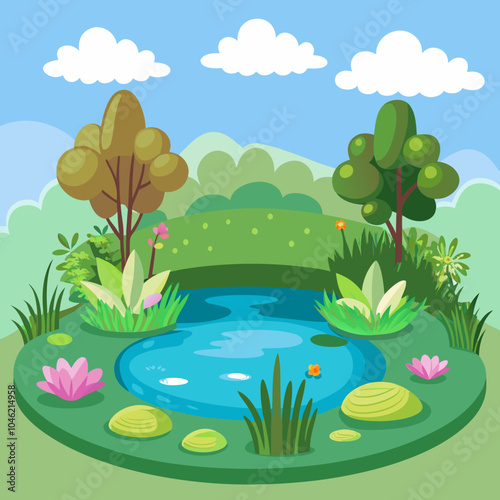 ponds vector illustration on a white background
