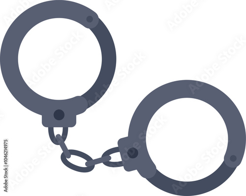 Illustration of a pair of steel handcuffs, symbolizing law enforcement and the capture of perpetrators