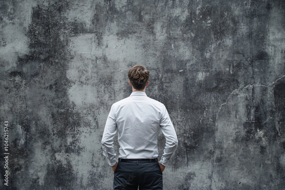 Man Standing in Front of a Concrete Wall