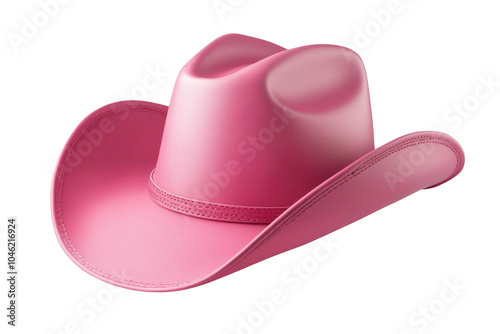 Pink Cowboy Hat with Stitched Detail photo