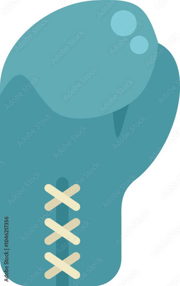 This boxing glove is ready for a match or training, providing protection and support for fighters This boxing glove is ready for a match or training, providing protection and support for fighters