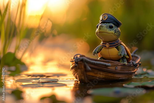 Captain Turtle on a Tranquil Stream