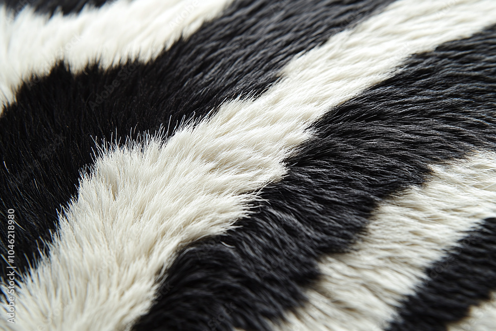 Close-up of a zebra's black and white striped fur in a repeating pattern. Close-up of a zebra's black and white striped fur in a repeating pattern.