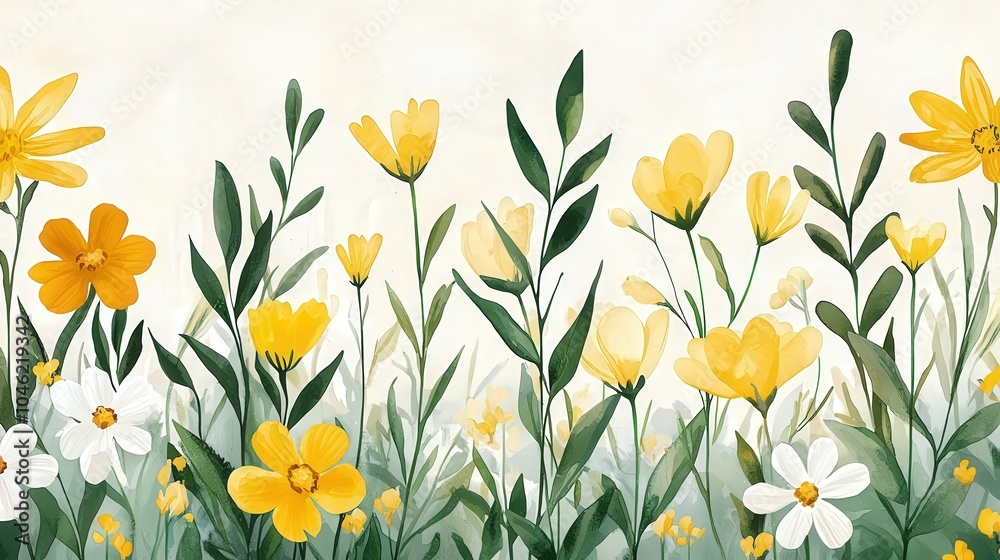 Vibrant Wildflower Garden Illustration Capturing Nature's Beauty and Serenity Vibrant Wildflower Garden Illustration Capturing Nature's Beauty and Serenity