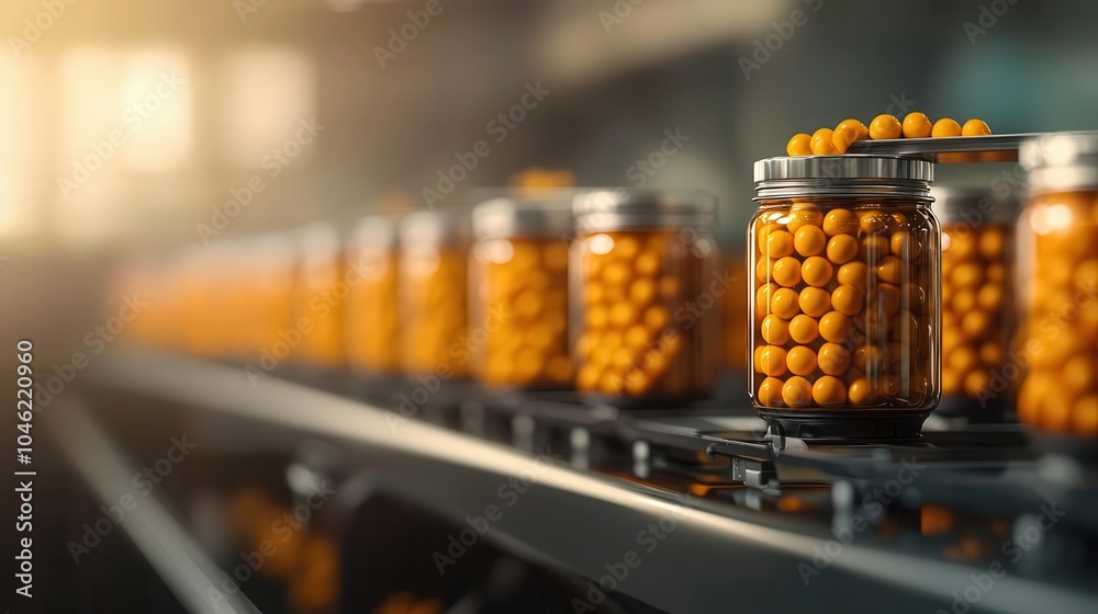 Automated canning line using AI to monitor product quality and consistency in realtime, canned food, smart production technology Automated canning line using AI to monitor product quality and consistency in realtime, canned food, smart production technology
