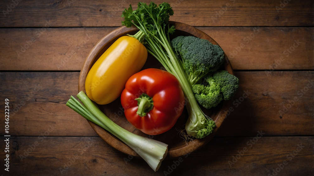 Fresh vegetables on wood table Fresh vegetables on wood table