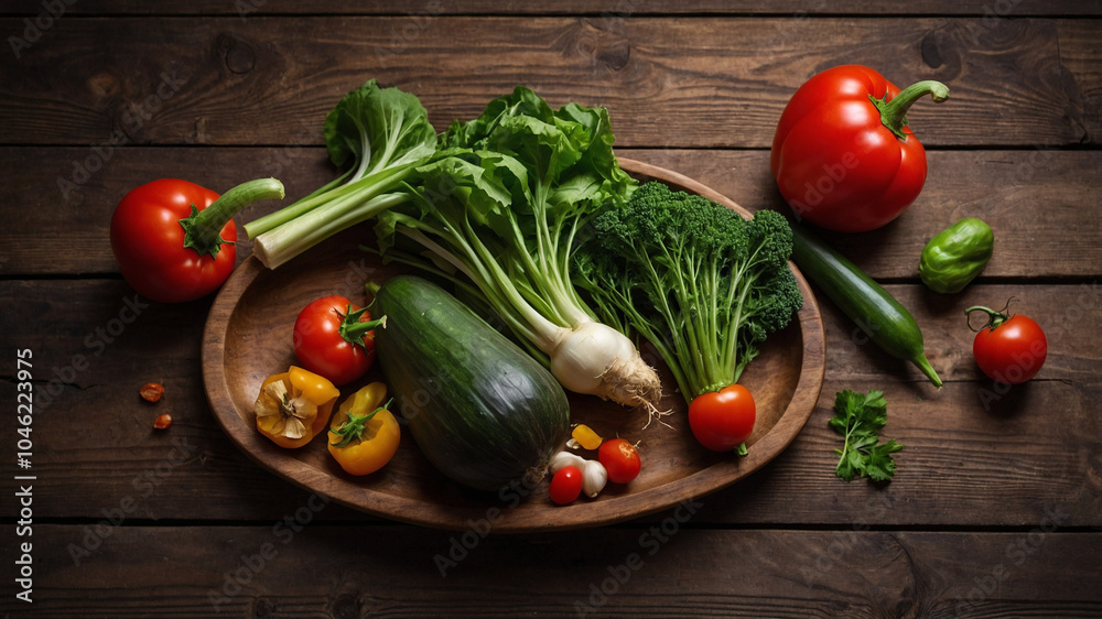 Fresh vegetables on wood table Fresh vegetables on wood table