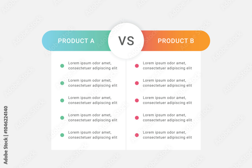 Product comparison infographic template design
