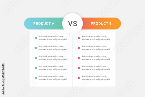 Product comparison infographic template design