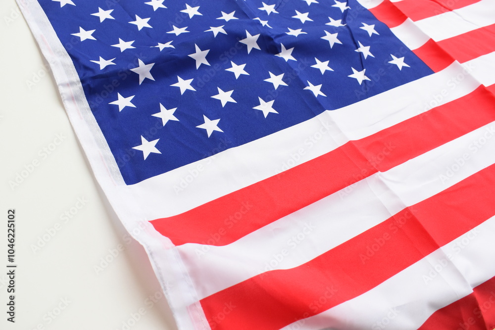 Fototapeta premium american wave flag isolated on white background, USA