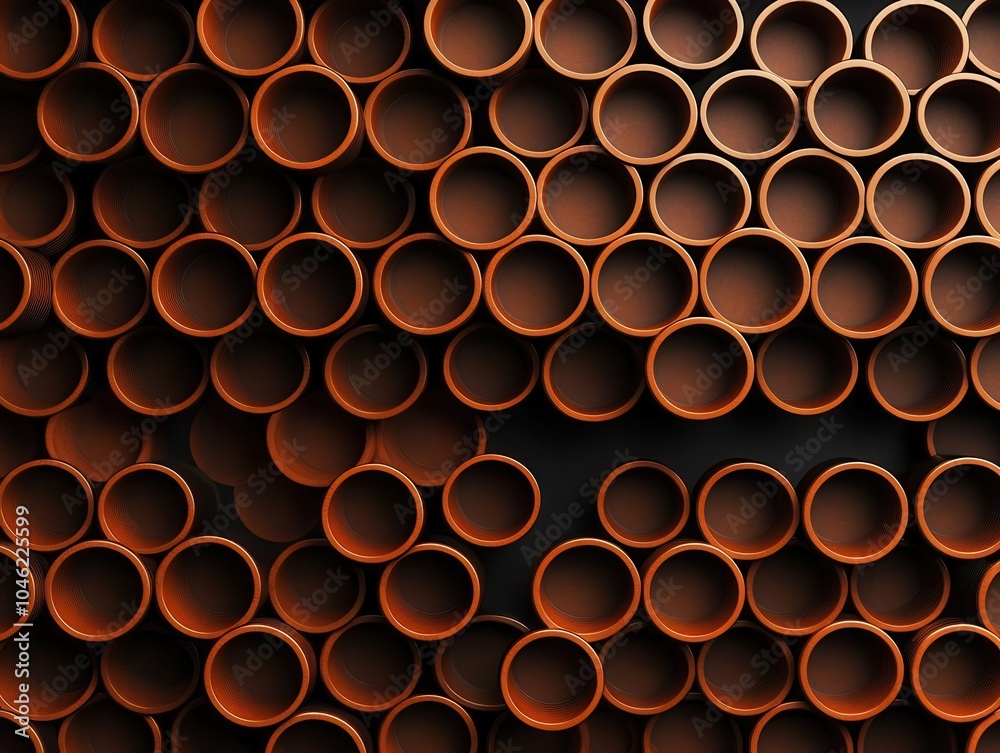 Metallic hexagons forming a modern, industrial design pattern, basic shapes, industrial abstraction Metallic hexagons forming a modern, industrial design pattern, basic shapes, industrial abstraction