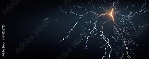 Wallpaper Mural Lightning bolt illuminating a dark sky, dynamic natural phenomenon. Torontodigital.ca