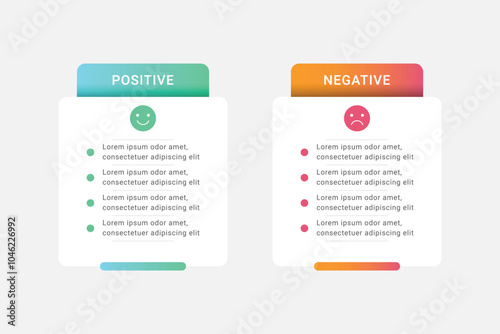 Positive and Negative comparison infographic template design