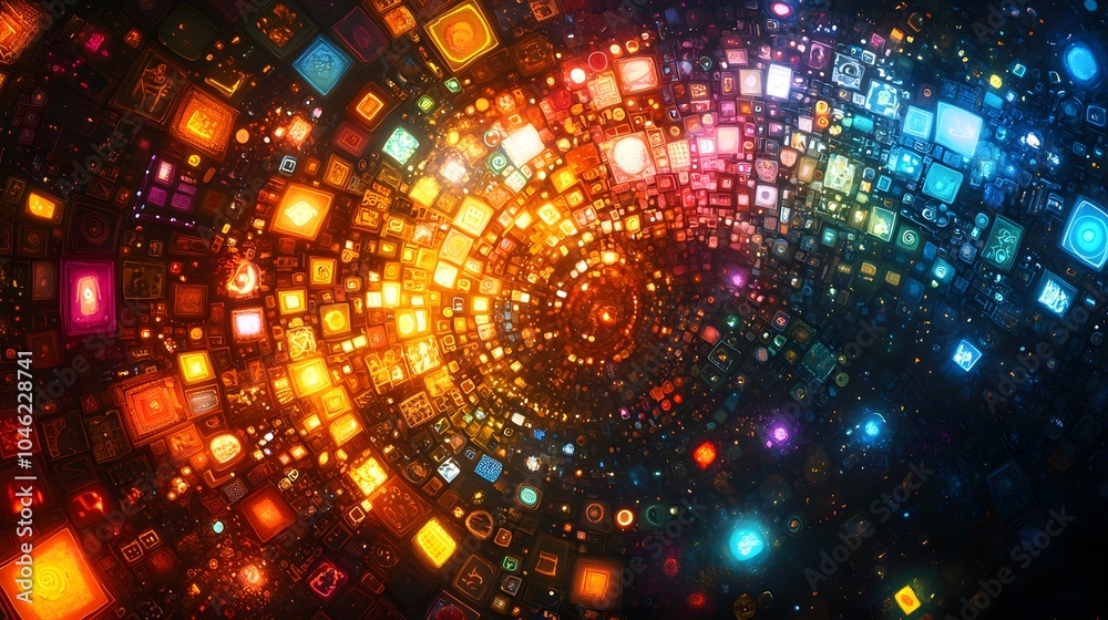 Dynamic Abstract Mosaic of Icons Dynamic Abstract Mosaic of Icons