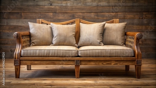 Classic wooden sofa with plush cushion for ultimate comfort