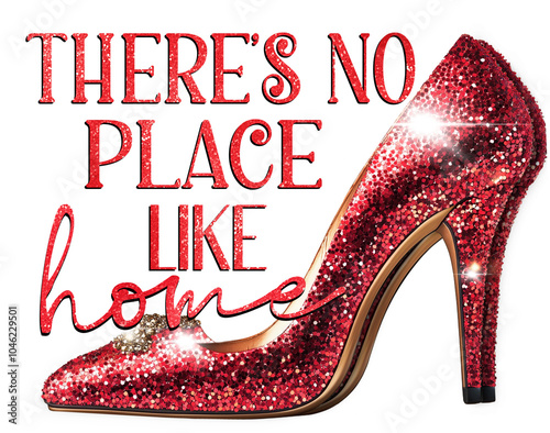 Принти на полотні There’s no place like home ruby red shoes