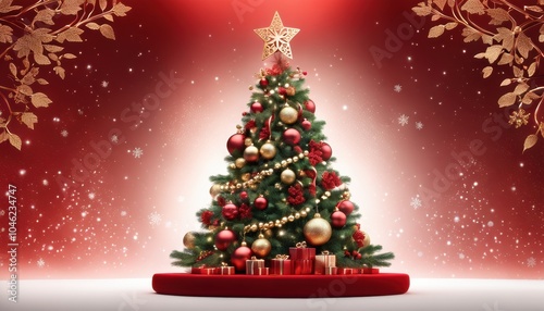 Christmas tree fir with baubles