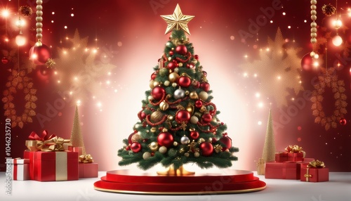 Christmas tree fir with baubles