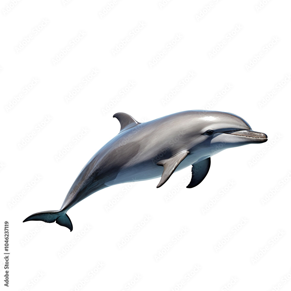 Fototapeta premium Dolphin fish on transparent background PNG Generative AI