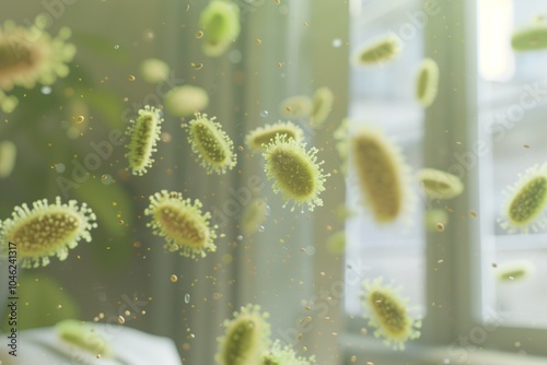 Virus, dust particles, or dangerous airborne germs are floating in the room and inside the house.