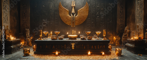 Wallpaper Mural Inside of ancient ritual room of an egyptian pyramid, interiors interiors decorated with hieroglyphs and sacred symbols Torontodigital.ca