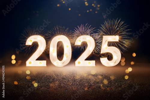 Obraz na płótnie 2025 Jahreswechsel , Jahr begrüßen w salonie