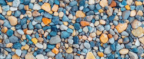 Small blue, light blue and gold stones background
