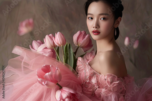 portrait of a woman with flowers