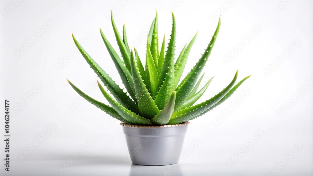 Studio light with aloe vera design isolated on white background Studio light with aloe vera design isolated on white background