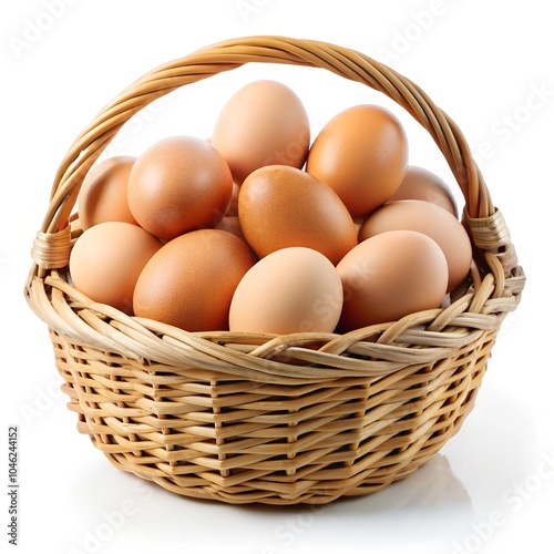 Wallpaper Mural basket with eggs isolated on white Torontodigital.ca