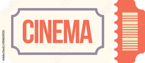 Simple icon of a cinema ticket granting access to a movie theater or film screening