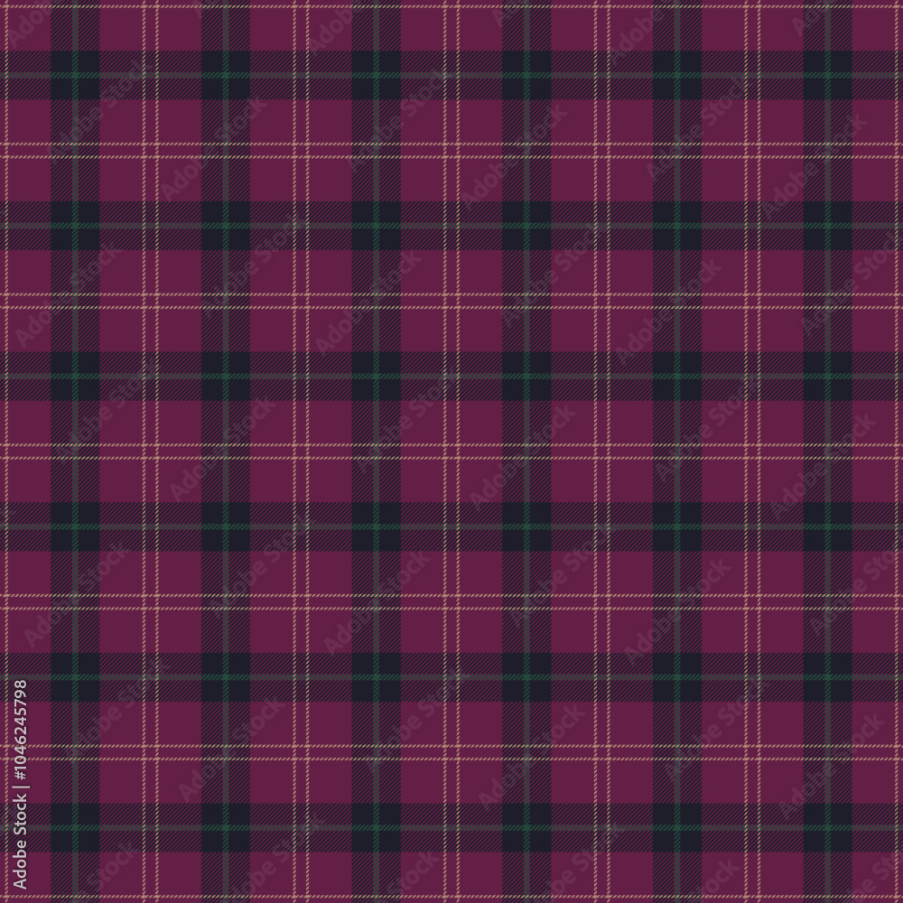 Obraz premium Dark Moody Autumn Plaid Check Seamless Pattern - Cute plaid check repeating pattern design