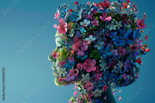 portrait of a woman with flowers