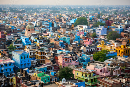 Breathtaking, Panoramic Cityscape of Jhansi City: The Blend of Cultural Heritage and Modern Living photo