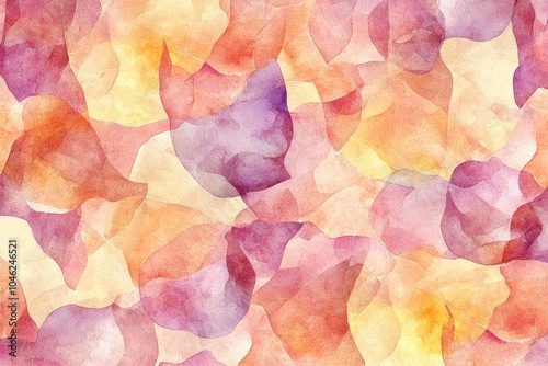 Abstract watercolor texture with warm colors and soft shapes, perfect for backgrounds.