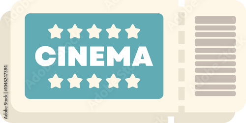 Paper ticket granting access for one person to watch a film in a movie theater