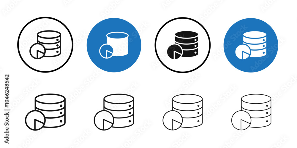 Database icon Black line art vector logo set Database icon Black line art vector logo set