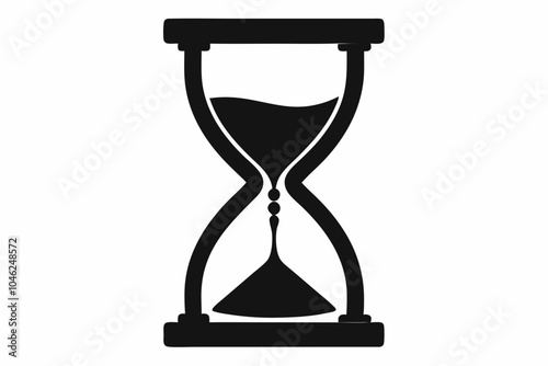 time hourglass black silhouette white background