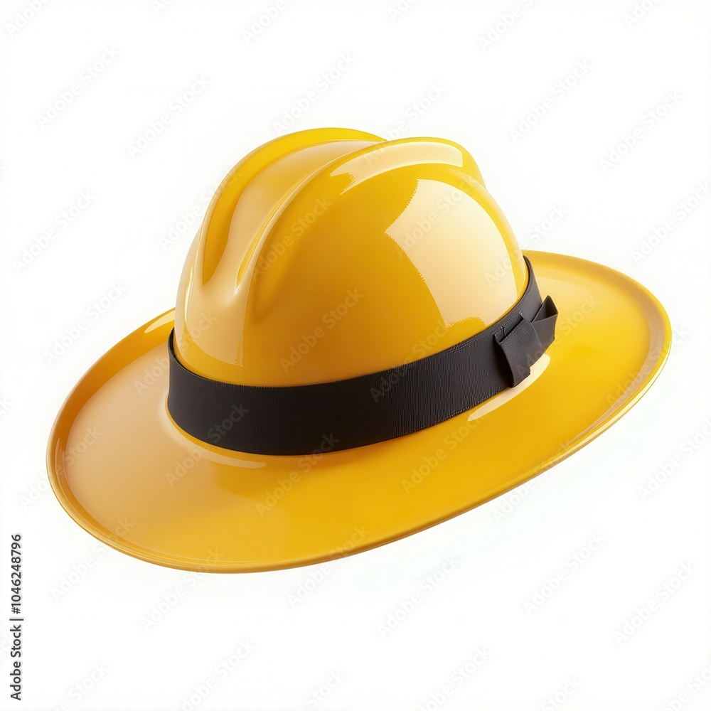Fototapeta premium Yellow safety helmet on white background