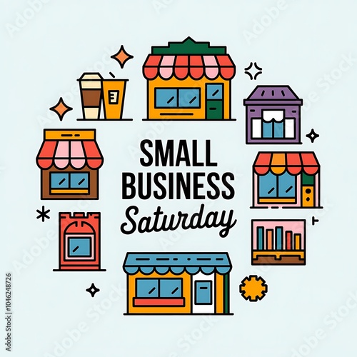 Illustration of Small Businesses for Small Business Saturday photo